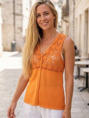 Cute🧡Cotton Crocheted Top/vest Size M